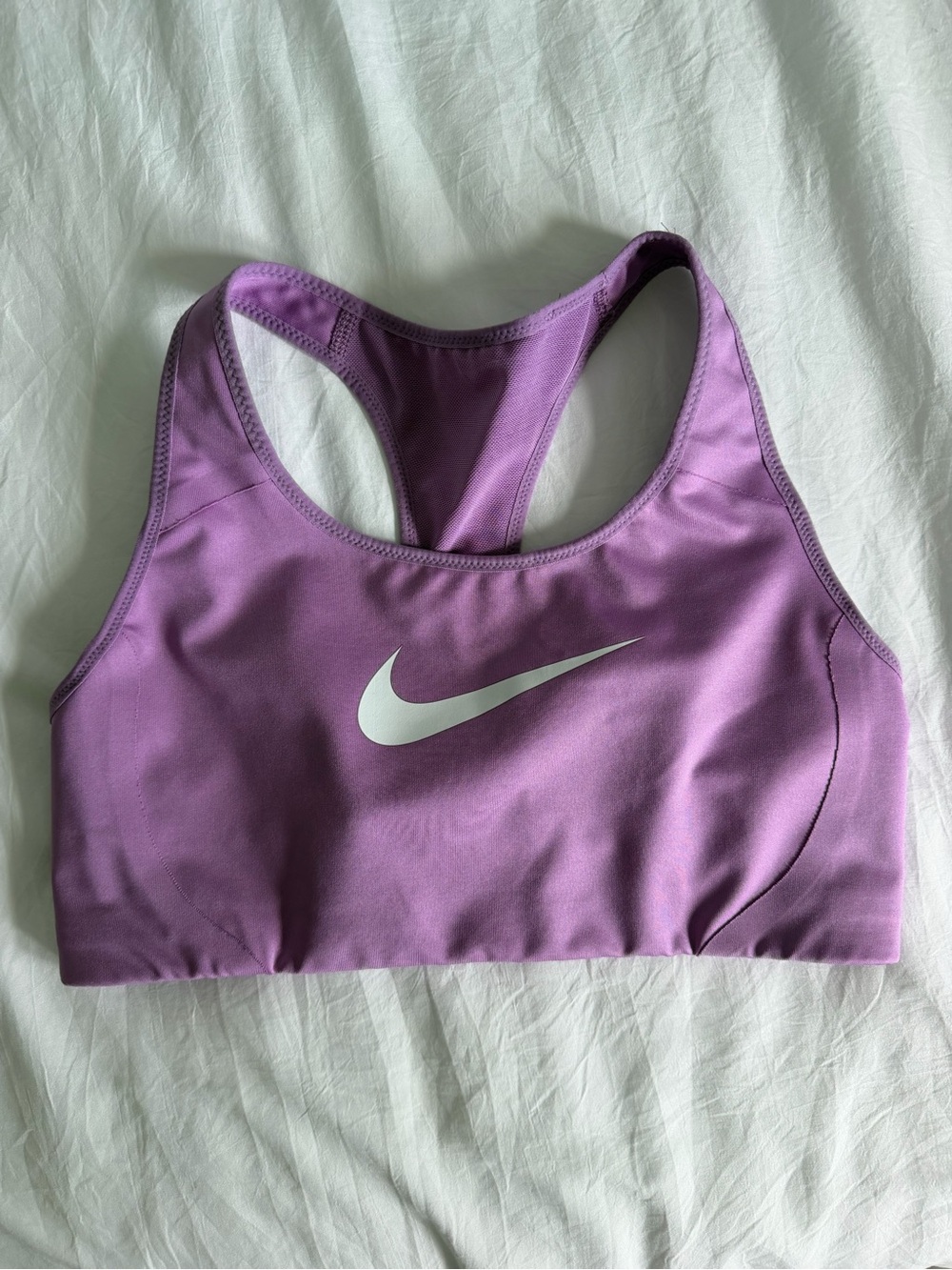 Nike Lavender Racerback Sports Bra with White Swoosh